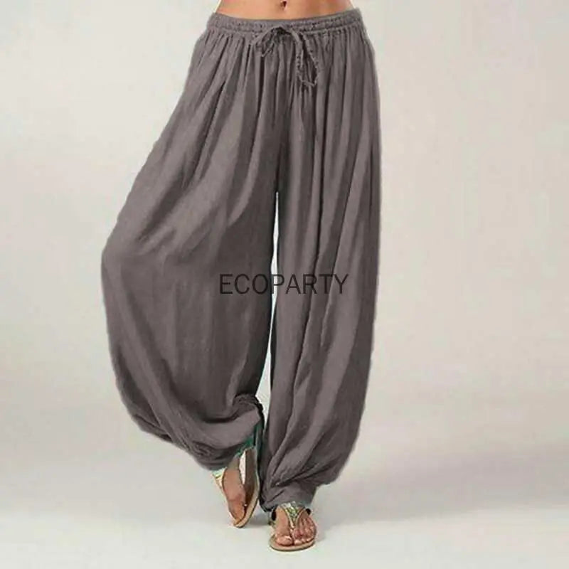 Hot Casual Women Harem Pants Sports Baggy Hippie Workout Loose Trousers Sweatpants Solid Sports Loose Trousers Dance S -3XL Soft