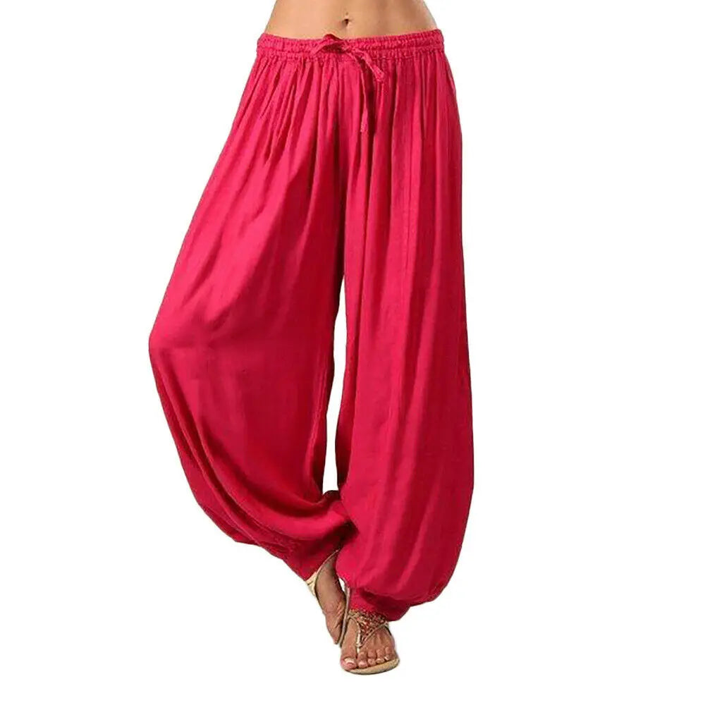 Hot Casual Women Harem Pants Sports Baggy Hippie Workout Loose Trousers Sweatpants Solid Sports Loose Trousers Dance S -3XL Soft
