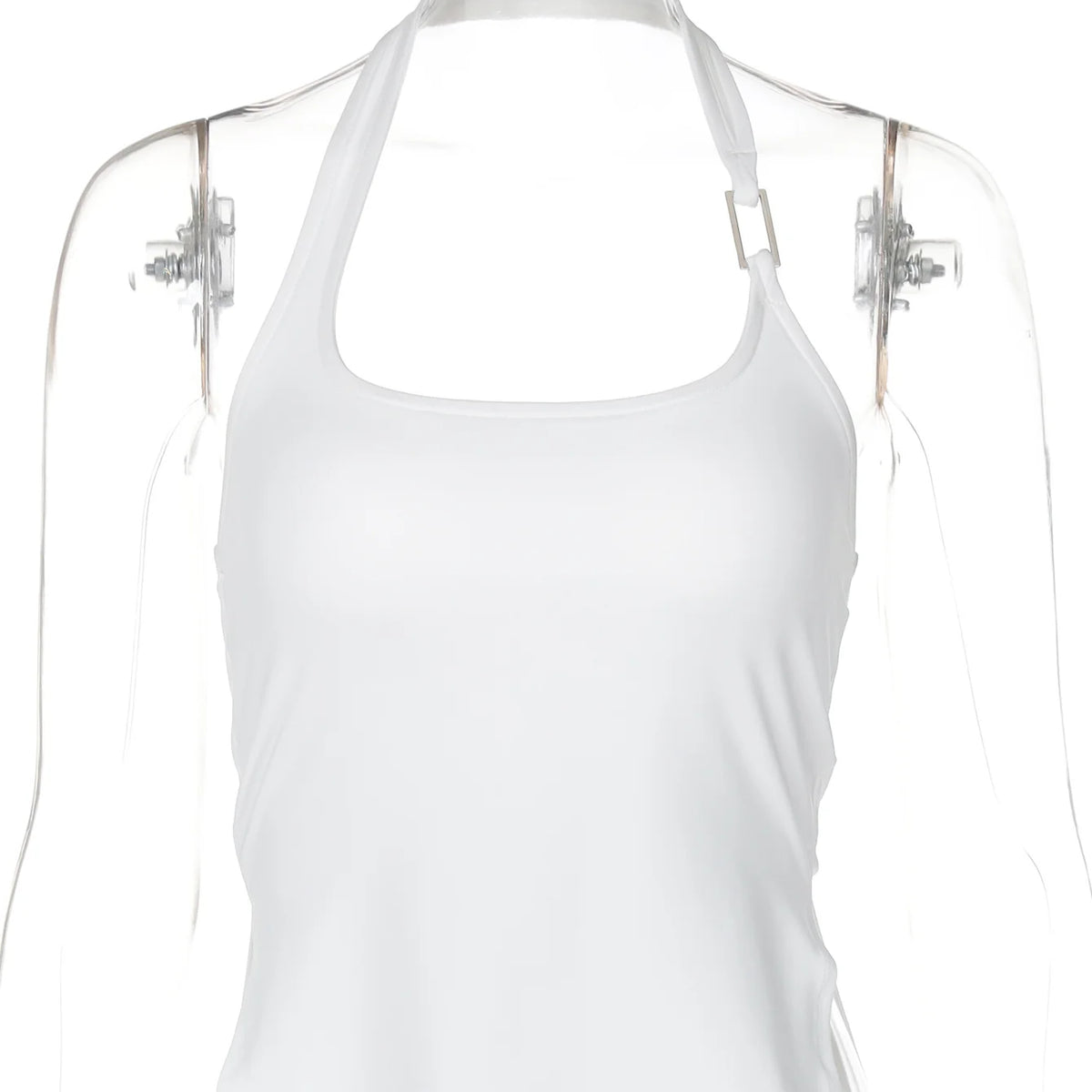 Dulzura Sleeveless Halter Side Slit Top With Button Sexy Casual Tank Party Club Streetwear Women’S Autumn Winter Clothes