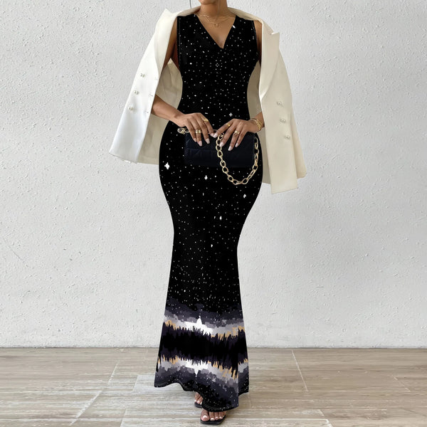 Starry Floral Maxi Dress - S-3XL | Elegant Night Out, Date Night & New Year’s Eve Special