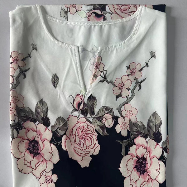 2024 European and American Cross Border Women's New Dress V-neck Sleeveless Sexy Printed Large Hem Foreign Trade Dress